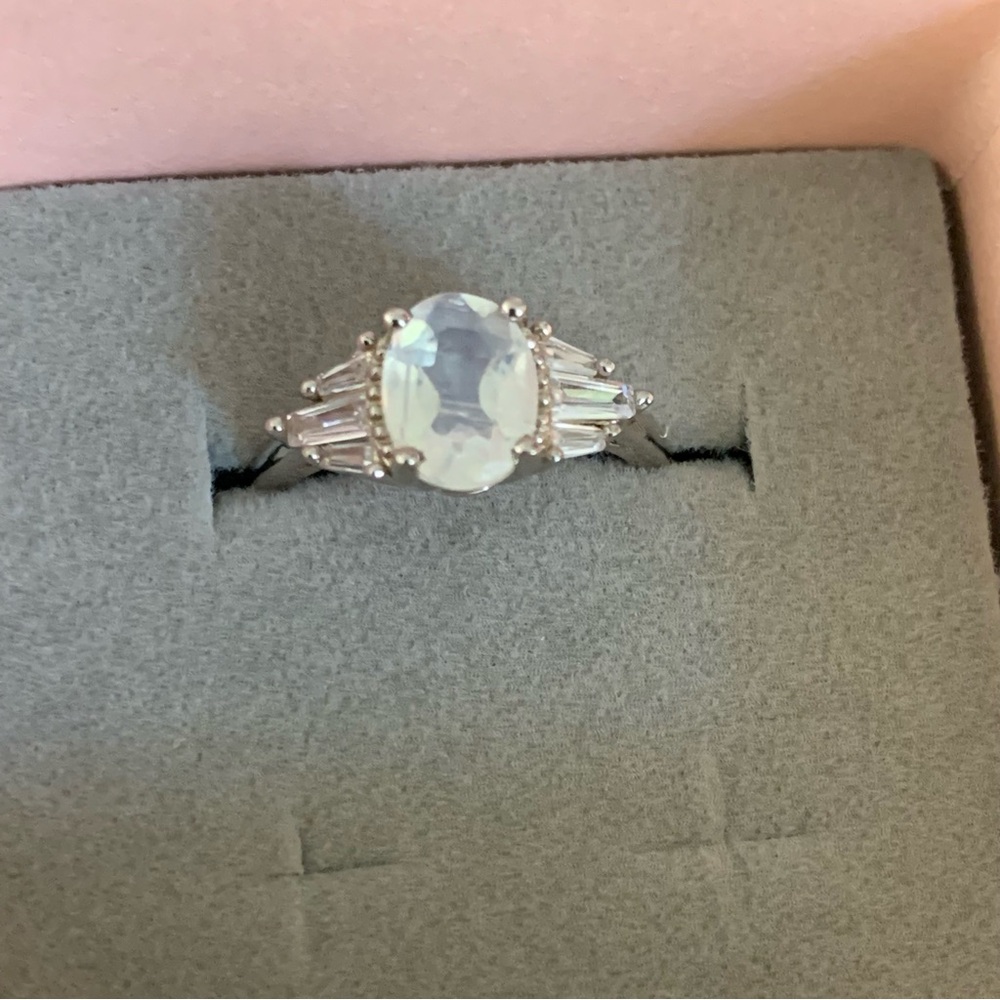 Moss Agate Moonstone 925 Sterling Silver Ring 5 - Picture 7 of 8